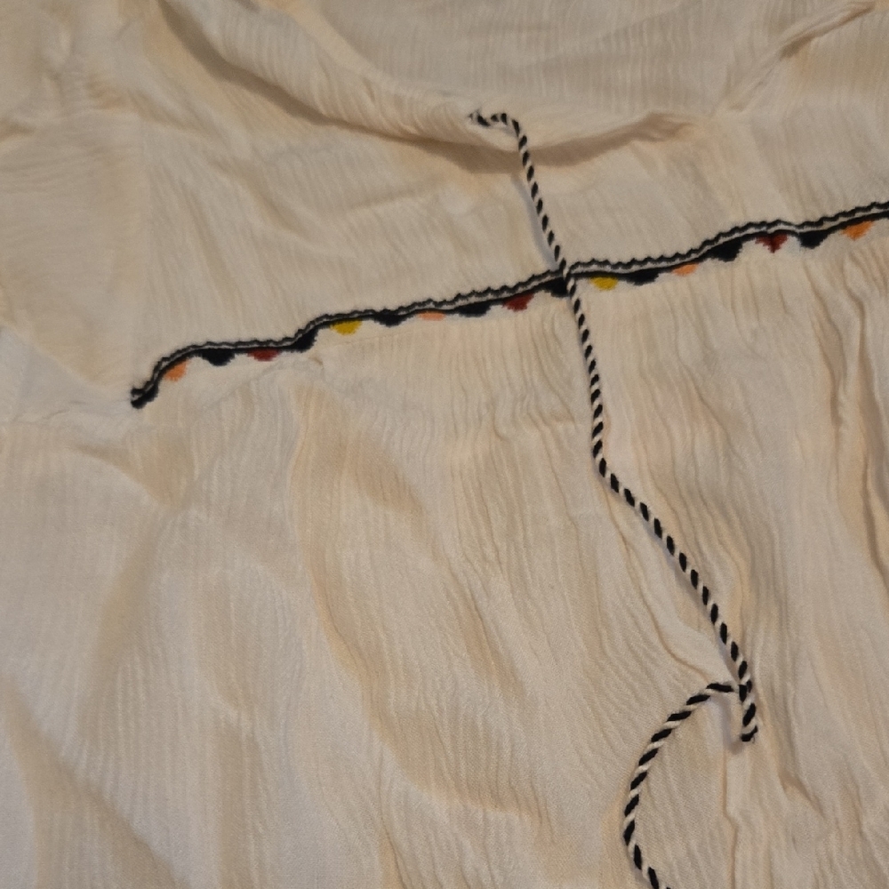 Maurices Cream Blouse with Tassel Accent - Picture 3 of 6